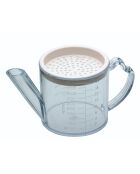 Saucen-/Fettabscheider, Sahne und transparenter Dosierbecher, 500 ml — 9,5 x 18,2 x 9 cm
