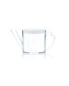 Saucen-/Fettabscheider, Sahne und transparenter Dosierbecher, 500 ml — 9,5 x 18,2 x 9 cm