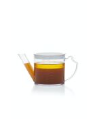 Saucen-/Fettabscheider, Sahne und transparenter Dosierbecher, 500 ml — 9,5 x 18,2 x 9 cm