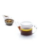Saucen-/Fettabscheider, Sahne und transparenter Dosierbecher, 500 ml — 9,5 x 18,2 x 9 cm
