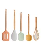 Ensemble d'ustensiles en silicone lot de 5 multicolores - 34.1x21x5.5 cm