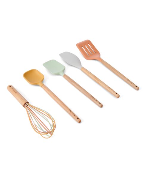 Set van 5 veelkleurige siliconen gebruiksvoorwerpen - 34,1x21x5,5 cm