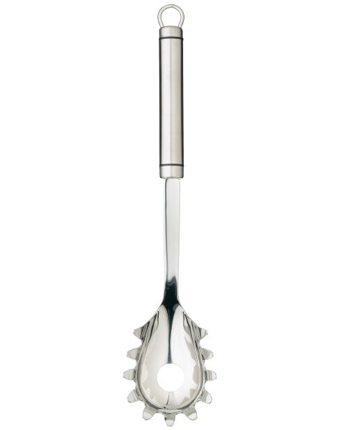 Pala ovalada para espaguetis de acero inoxidable plateada - 31x7x5 cm