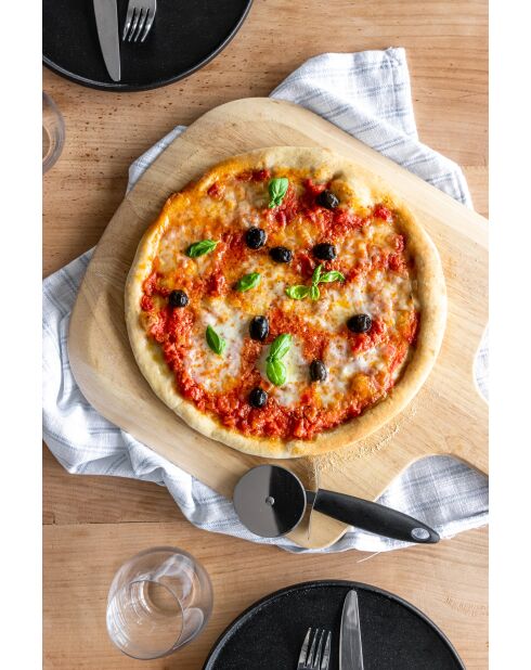 Coupe-pizza avec manche en nylon noir - 28.1x10x2.2 cm