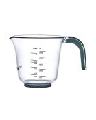 Juego de 3 jarras medidoras, jarras apilables con asas verdes y azules y boquillas para verter, 15,1 x 19 x 14 cm