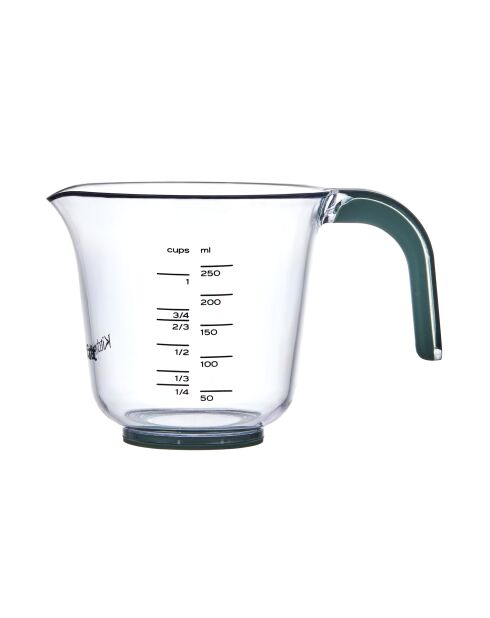 Set van 3 maatbekers, stapelbare kannen met groene en blauwe handgrepen en schenktuiten - 15,1x19x14 cm