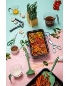 Juego de 3 jarras medidoras, jarras apilables con asas verdes y azules y boquillas para verter, 15,1 x 19 x 14 cm