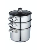 Zilverkleurige stoomboot met drie niveaus - 25,1x25x30 cm