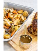 Plat à rôtir antiadhésif argenté - 41 cmx28,5 cm - 41x28x5 cm