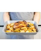 Plat à rôtir antiadhésif argenté - 41 cmx28,5 cm - 41x28x5 cm