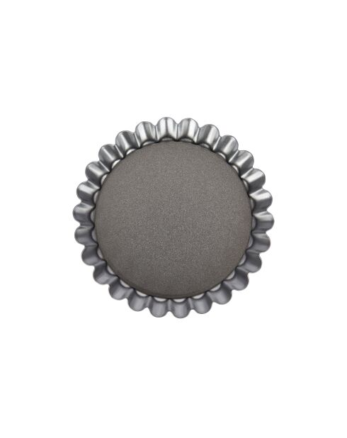 Ensemble de six moules à tartelettes à fond amovible argenté de 10 cm de diamètre, - 10x10x3 cm