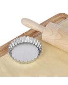 Set di sei stampi per tartellette con fondo argentato rimovibile, 10 cm di diametro, - 10x10x3 cm