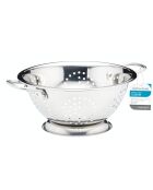 Zilverkleurig roestvrijstalen vergiet - 24,1x29,5x9,9 cm