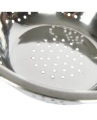 Zilverkleurig roestvrijstalen vergiet - 24,1x29,5x9,9 cm