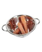 Zilverkleurig roestvrijstalen vergiet - 24,1x29,5x9,9 cm