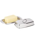 Boterschaal met zilveren deksel — 19x10,3x6,5 cm