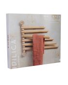 Mensola da parete antica in faggio color crema con 6 binari - 39x31,5x3,5 cm