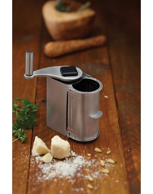 Rallador de parmesano italiano World of Flavours, plateado, 5 x 10,5 x 15 cm