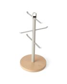 Porte-tasses en métal avec base en bois de hêtre gris - 18x16x33.5 cm