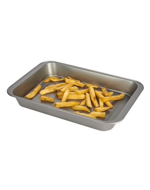 Plat à rôtir antiadhésif gris 37,5 cmx25 cm - 37.5x25x4.5 cm
