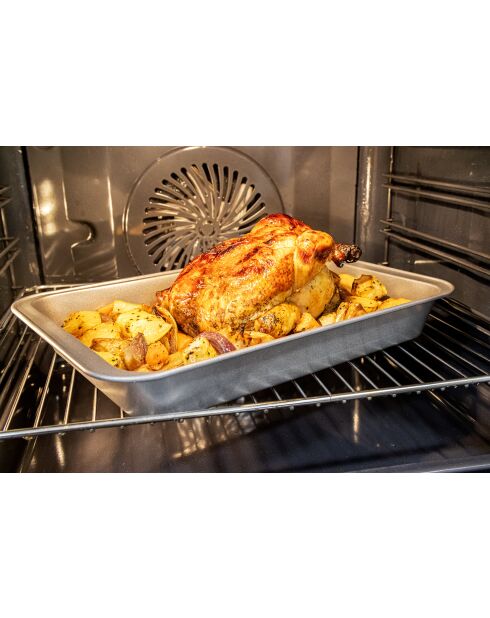 Plat à rôtir antiadhésif gris 37,5 cmx25 cm - 37.5x25x4.5 cm