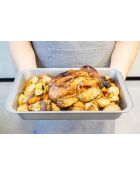 Plat à rôtir antiadhésif gris 37,5 cmx25 cm - 37.5x25x4.5 cm