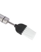 Zilverkleurige ovale deegborstel - 19,5x2,5x1,5 cm