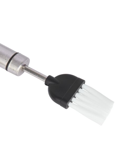 Zilverkleurige ovale deegborstel - 19,5x2,5x1,5 cm