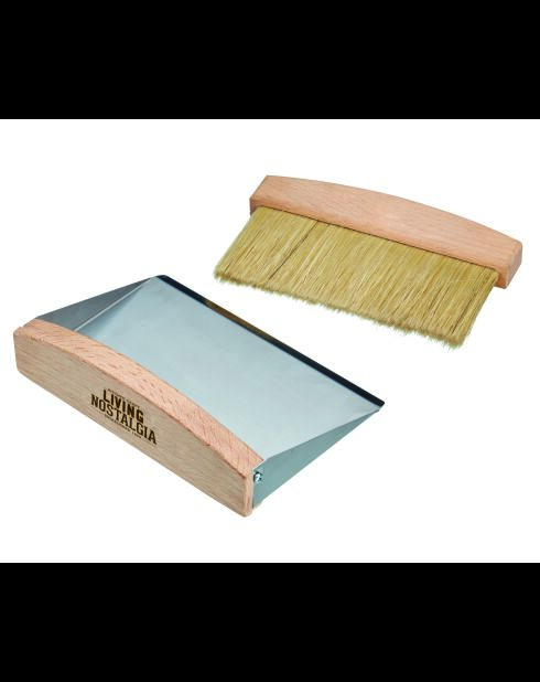 Houten schep en tafelborstel - 16x11x4 cm