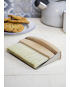 Houten schep en tafelborstel - 16x11x4 cm