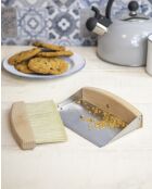 Houten schep en tafelborstel - 16x11x4 cm