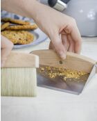 Houten schep en tafelborstel - 16x11x4 cm