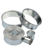 Ausstechform mit elf Flöten und Aufbewahrungsbox aus grauem Metall — 10,2 x 10,2 x 3,4 cm