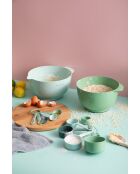 Set van 12 stuks voor het mengen en meten van groen/blauw - 24x29x14 cm