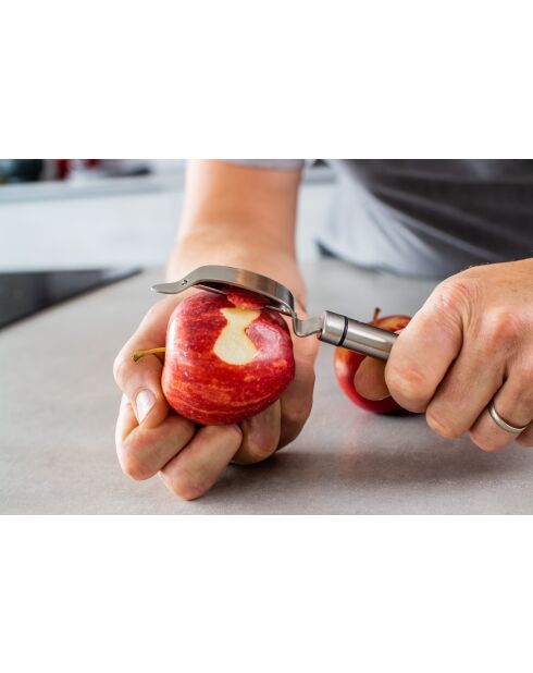 Pelapatate professionale girevole con manico ovale argentato - 21,3x1,7x2,7 cm