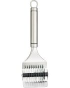 Professionele munt-/kruidensnijder met zilveren ovale handgreep - 3,1x6,2x23,4 cm