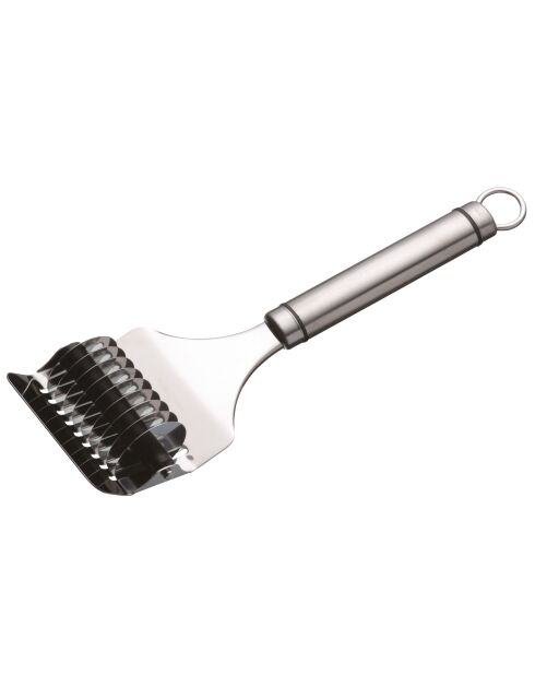 Professioneller Minz-/Kräuterschneider mit silbernem ovalem Griff — 3,1 x 6,2 x 23,4 cm