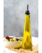 Bottiglia per olio piramidale in vetro italiano «World of Flavors», trasparente — 6x6x25 cm