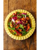 Big Love Super gelbes Tafelset aus Steinzeug, 34 x 34 x 5 cm