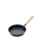 Poêle à barbecue en acier au carbone châtaigne noir - 27x51x16 cm