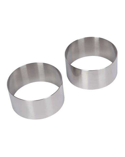 Set van twee zilveren kookringen - 7x7x3,5 cm