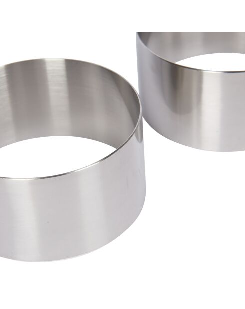 Set van twee zilveren kookringen - 7x7x3,5 cm