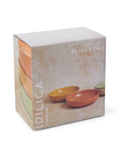 4 ciotole per pasta multicolori - 21,5x21,5x10,2 cm