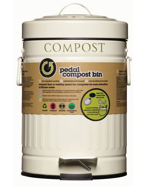 Contenedor de abono con pedal - 21,5 x 17,5 x 27 cm