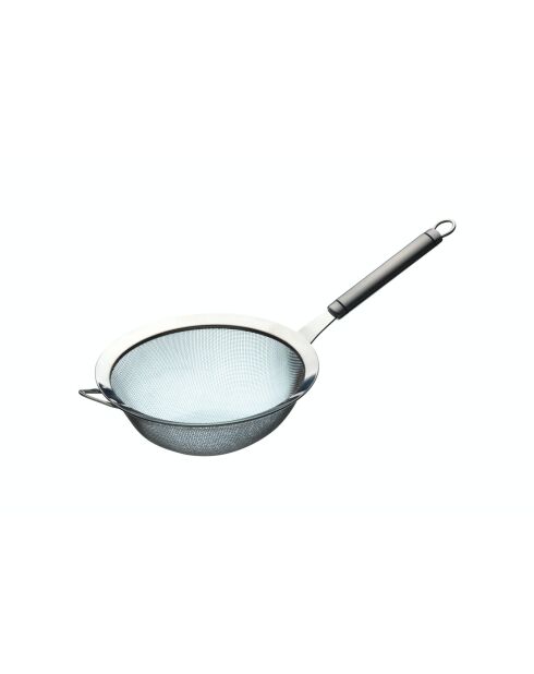 Colador ovalado profesional con mango plateado - 35,7x18x8 cm