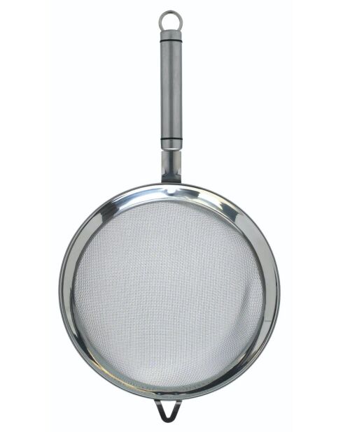 Colador ovalado profesional con mango plateado - 35,7x18x8 cm