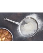 Colador ovalado profesional con mango plateado - 35,7x18x8 cm