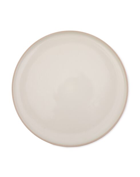 Set van 4 Big Love Perfect borden, antiek crème en roze - 27x27x6 cm