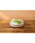 Set van 4 Big Love Perfect borden, antiek crème en roze - 27x27x6 cm