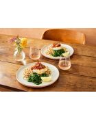 Set van 4 Big Love Perfect borden, antiek crème en roze - 27x27x6 cm